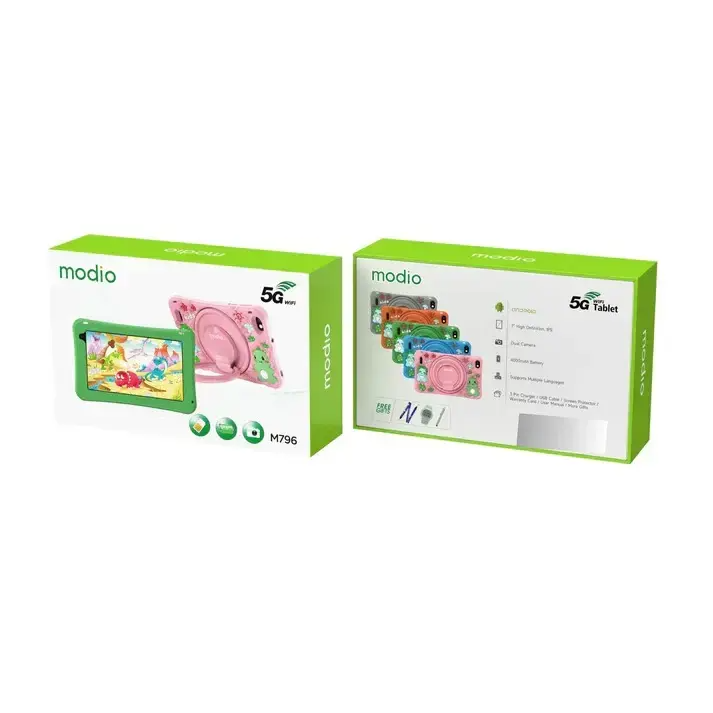 Modio Kids Tablet, crafted with 6GB RAM and 256GB ROM Battery 4000mah Single SIMCARD Slot