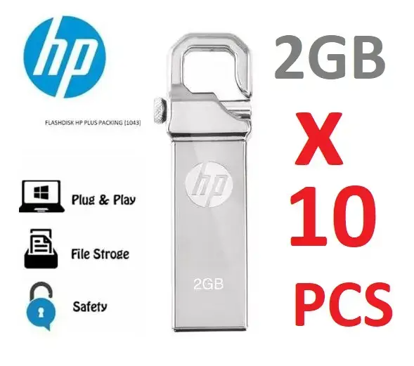 10 PCs Wholesale Price - HP Metalic Quality [64GB/ 32GB / 16GB / 8GB / 4GB / 2GB] Flash Disk for Re-Sale