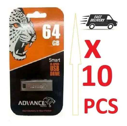 10 PCs Wholesale Price - Advance Metalic Quality [128GB/ 64GB/ 32GB / 16GB / 8GB / 4GB / 2GB] Flash Disk for Re-Sale