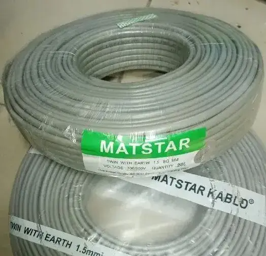 Matstar 1.5 Twin Cable + Earth Flat Power Electrical Cable