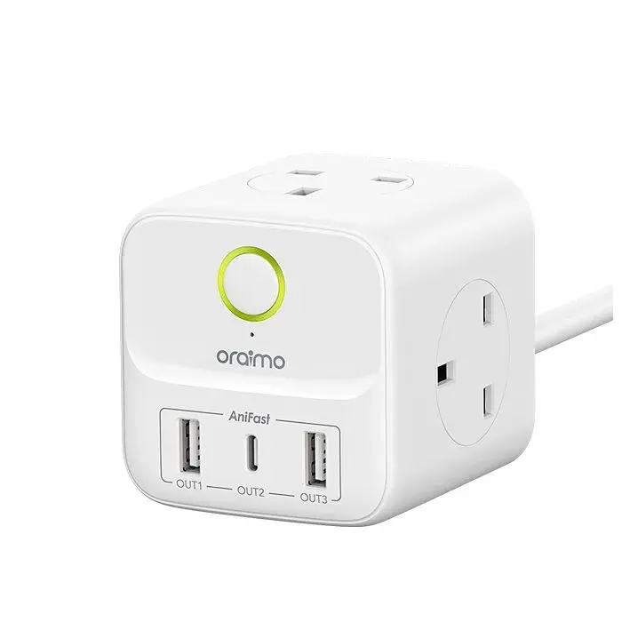 oraimo PowerHub C 6-In-1 Smart Fast Charging High Security Small and Portable Power Expansion Cube