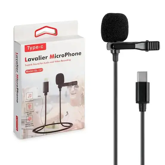 Lavalier Microphone Type C Professional Lapel Clip-on Mic Omni Condenser Little Lav Mic