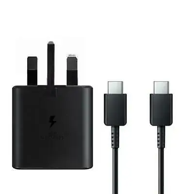 Samsung 45W Adapter + USB C TO C Cable – Black