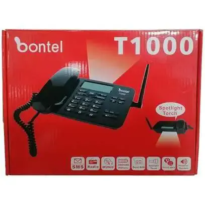 Bontel t1000 Wireless Landline Desktop Phone - 3000mAH Battery, LCD Display, Adjustable Volume, High Capacity Phonebook