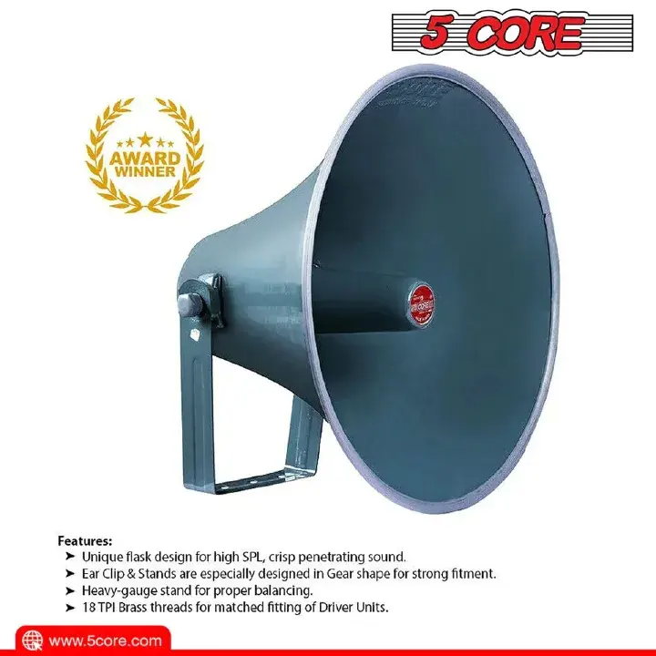 5 Core PA Horn Speaker PMPO Compression Driver Throat Mounting Bracket Included of