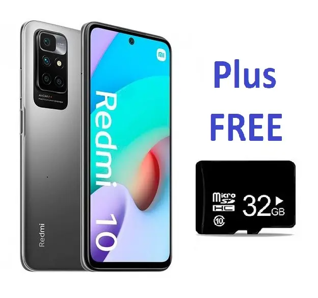 Refurbished - Xiaomi Redmi 10 Smart Phone 4GB/64GB 6.5 Inch Display - color ~ Black (Xiomi Unlocked Account) - 6 Mths Warranty - [FREE 32GB MEM]