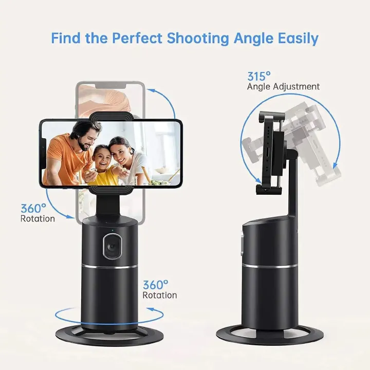 Selfie Stick Phone Tripod Holder Fast 360° Auto Face Tracking Camera Gimbal Stabilizer for TikTok Vlog Youtuber Livestream,Phone Holder Compatible for all SmartPhones