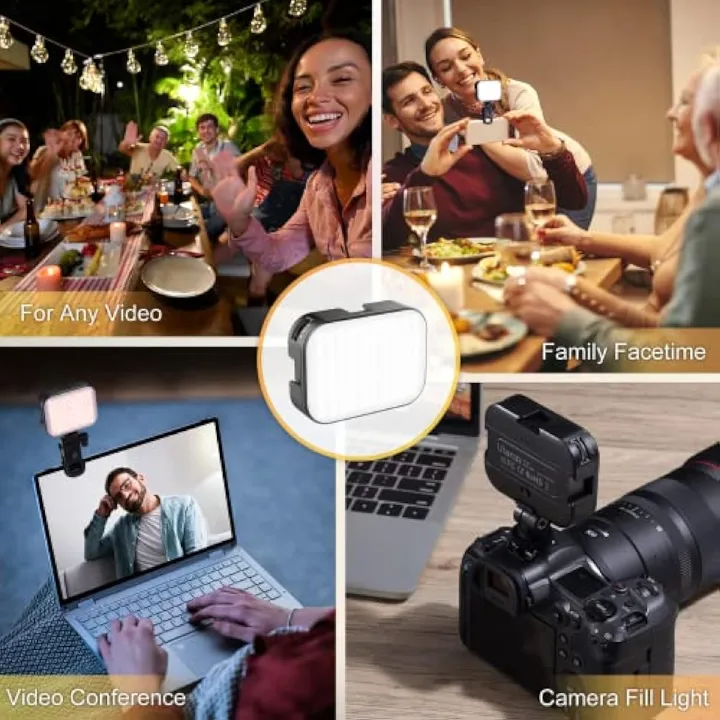 Selfie Light, LED Video Camera Light, Portable Clip on Light Panel for {Camera, Phone, Laptop, Table,Computer}, 2000mAh, 2500-6500k Rechargeable Fill Light for Picture/TikTok/Makeup/Vlog