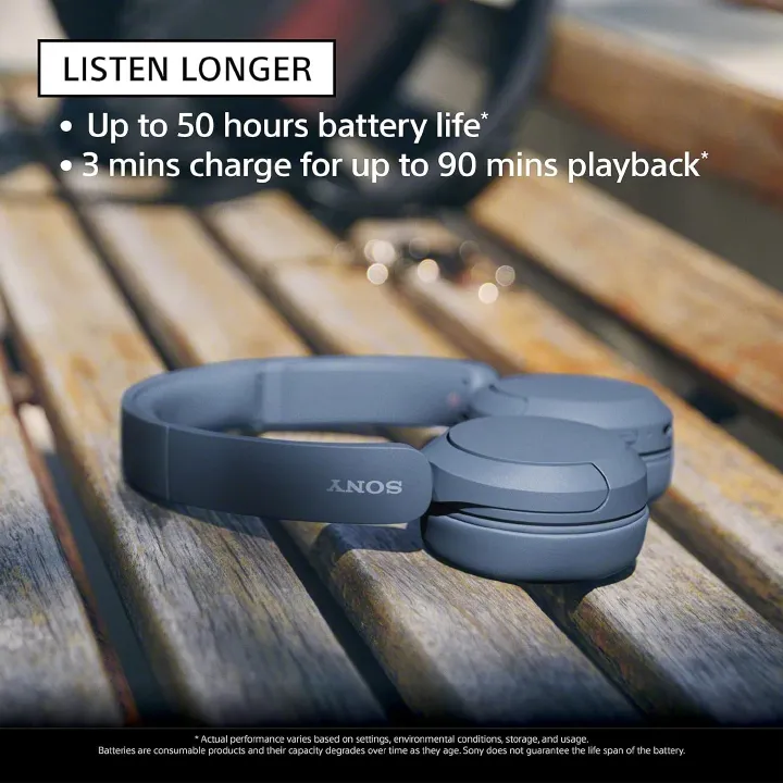 Original Sony WH-CH520 Wireless Headphones Bluetooth On-Ear Headset with Microphone
