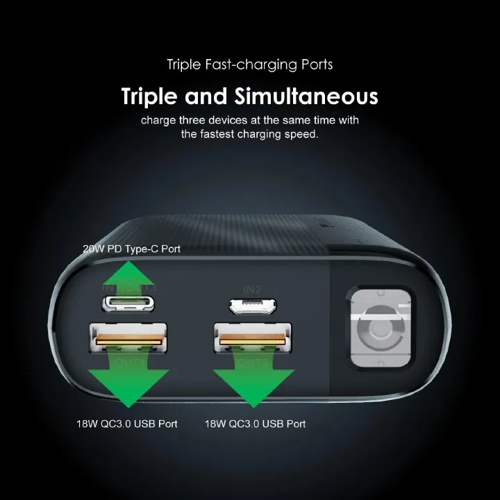 Oraimo Triple Ports LED Power Bank