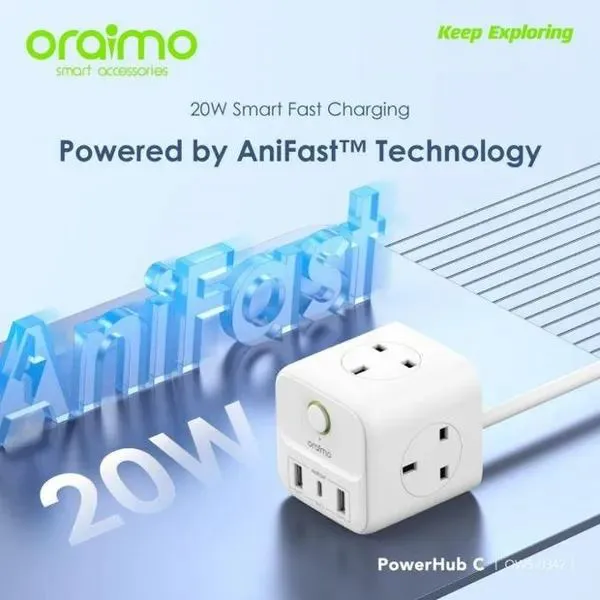 oraimo PowerHub 1.5M 6-in-1 Power Cube