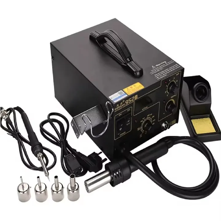 Gordak 952B Soldering Station with 220V Hairdryer SMD Thermostatic Soldering Station Hot Air Gun BGA Rework Station for Phones & Electronics Repair