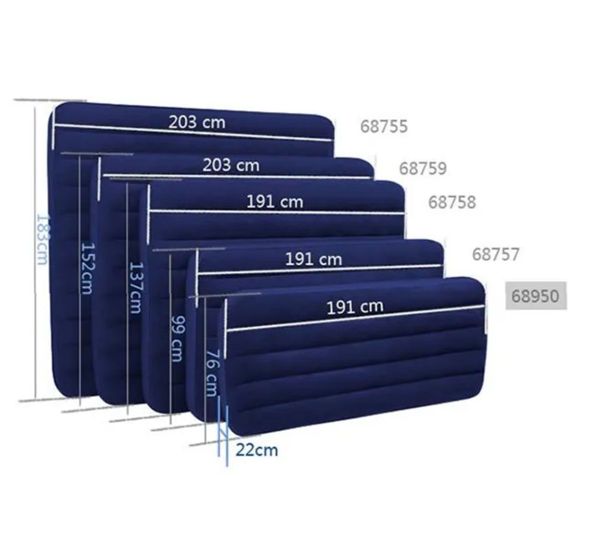 Premium Portable INTEX Air bed & Air Mattress with Free Electric Pump