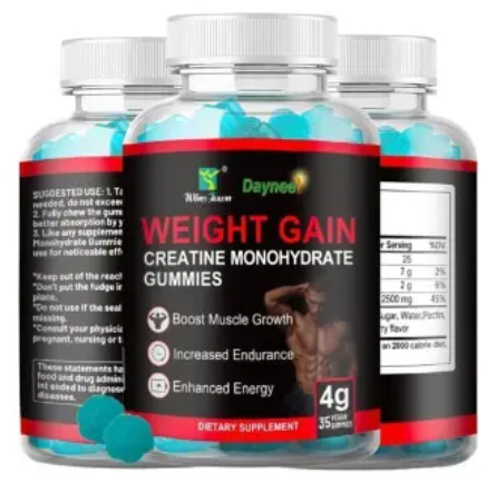 Daynee WEIGHT GAIN GUMMIES With Creatine Monohydrate Dietary Supplement Gummies For Boosting Muscle Growth, Increased Endurance and Enhanced Energy.