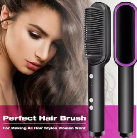 2 In 1 Hot Air Hair Styling Comb Electric Hair Straightener Hot Brush Blow Dry Hair Dryer The heated comb transmits uniform ceramic heat without damage to the hair and hair helps to make the hair