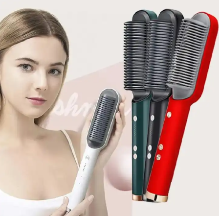 2 In 1 Hot Air Hair Styling Comb Electric Hair Straightener Hot Brush Blow Dry Hair Dryer The heated comb transmits uniform ceramic heat without damage to the hair and hair helps to make the hair