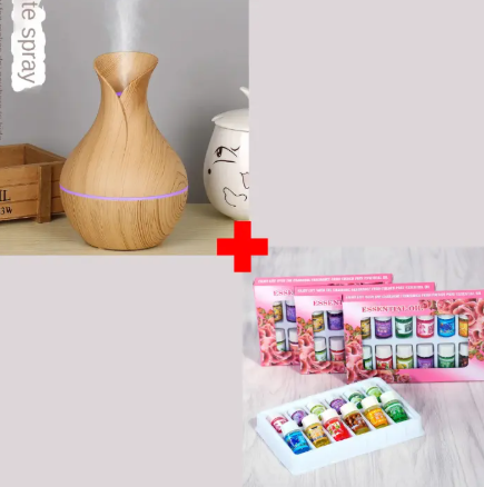 USB Aromatherapy Ultrasonic Humidifier and Scent Diffuser + 12pcs Different Scented Essential Oils. Keep the air moist and your home smelling lovely all at once