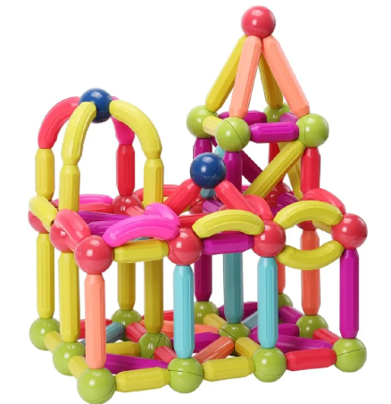 42 pcs Magnetic Balls and Rods Set,Magnetic Building Toys Colorful DIY STEM Building Blocks Sticks for Ages 3+ Year Old Children Boy Girl Educational Construction Toy
