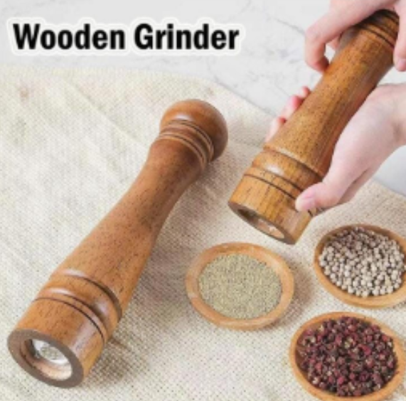 Wooden Salt/Pepper Grinder with Adjustable Coarseness – Premium Wood Spice Mill Stainless Steel Salt & Pepper Shaker