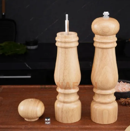 Wooden Salt/Pepper Grinder with Adjustable Coarseness – Premium Wood Spice Mill Stainless Steel Salt & Pepper Shaker