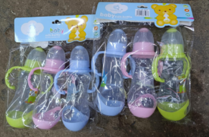 3pc new Baby Bottle Mom Easy PP Baby Feeding Bottle, Nipple, Cross Hole Bottle, Breast Milk Bottle, Nipple, Silicone Straw, Bottle with Handle, Baby Water Bottle, Baby Bottle without BPA