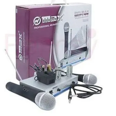 Omax DH-744 Dual Channel VHF Wireless Microphone Set