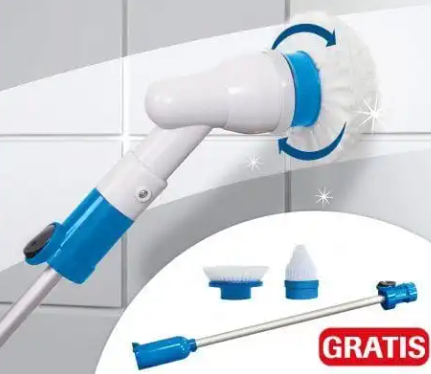 Rechargable hurricane spin scrubber with 3 brushes,Powerful Electric Spin Brush for Bathroom & Kitchen,Cleaning Scrubber with Hard Bristles/Long Handle,Efficient Floor/Carpet/Baseboard Cleaner