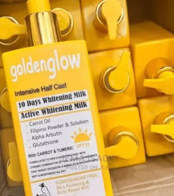 Golden Glow Intensive Half Cast 10 Days Brightening Milk lotion - with carrot oil,alpha Arbutin,Glutathione,tumeric