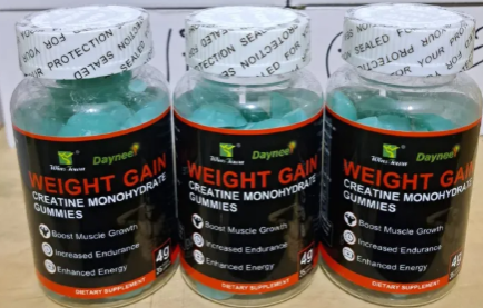 Daynee WEIGHT GAIN GUMMIES With Creatine Monohydrate Dietary Supplement Gummies For Boosting Muscle Growth, Increased Endurance and Enhanced Energy.
