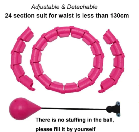 New Hulla Hoop for Adults Weight Loss, Circle Weighted Hula Hoops 2 in 1 Abdomen Fitness Hula Hoops, 24 Detachable Knots Hula Hoops with Automatic Rotation it is light making it easier to be rolled.