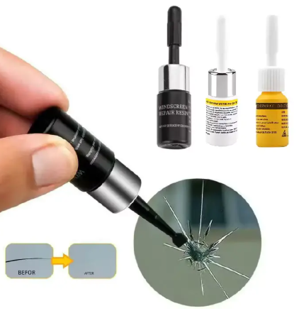 Windscreen Crack Repair Tool Kit Automotive Glass Nano Repair Fluid-Car Windshield Repair Resin Cracked Glass Repair Kit,Glass Corrector Set
