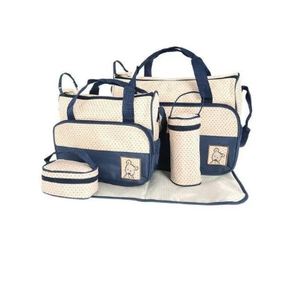 5PCS Diaper Bag Tote Set Baby Bags For Mom Travel Handbag For Babies Nursing Mummy Maternity Nappy Bag Insulated Bag.Organize & carry all baby care essentials tidily using all 5pc bags -well-equippe