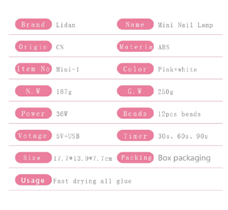 120W Nail Lamp UV LED Nail Lamp Lights Gel Nail Curing Nail Dryer USB Cable Nail Light With Plug