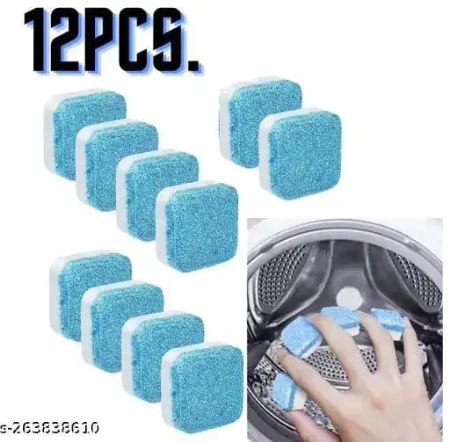 12PCS Box Washing Machine Cleaning Tablets Deep Cleaning Washing Machine Cleaners Remove Odor Deodorize & Remove Mold Washing Machine Decontamination