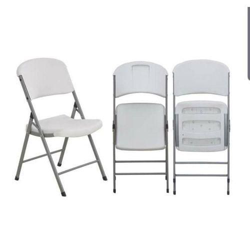 Nice One Heavy-Duty Plastic Folding Chair - White (450x510x860mm) - Portable & Multi-Purpose SN-C04