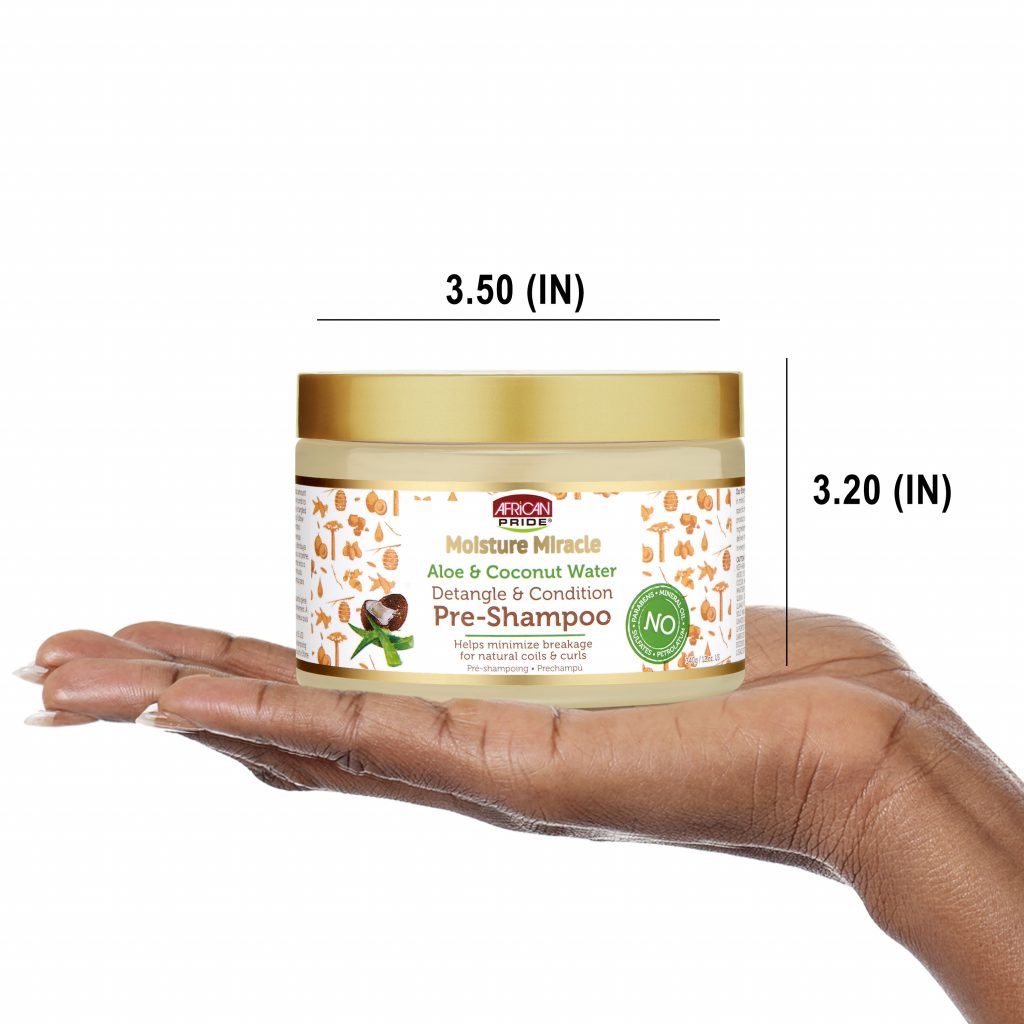 AFRICAN PRIDE Moisture Miracle Aloe & Coconut Water , Detangle & Condition Pre-shampoo