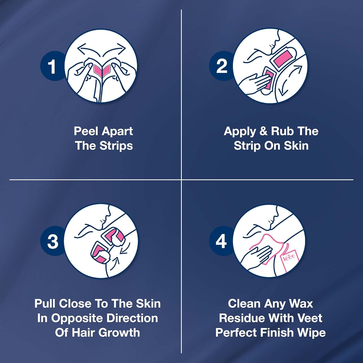 Veet Hair Remover Cold Wax Strips (Ready to use)