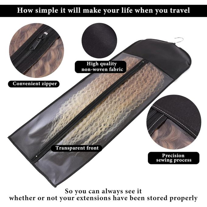 Wig Storage bags with Hanger /Wigs Hair Extension Storage Bag Hairpieces Storage Holder