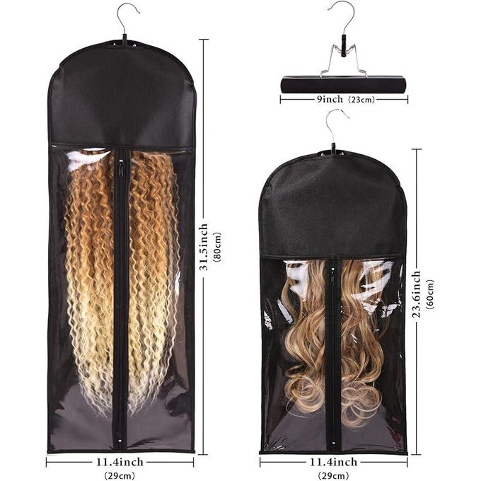 Wig Storage bags with Hanger /Wigs Hair Extension Storage Bag Hairpieces Storage Holder