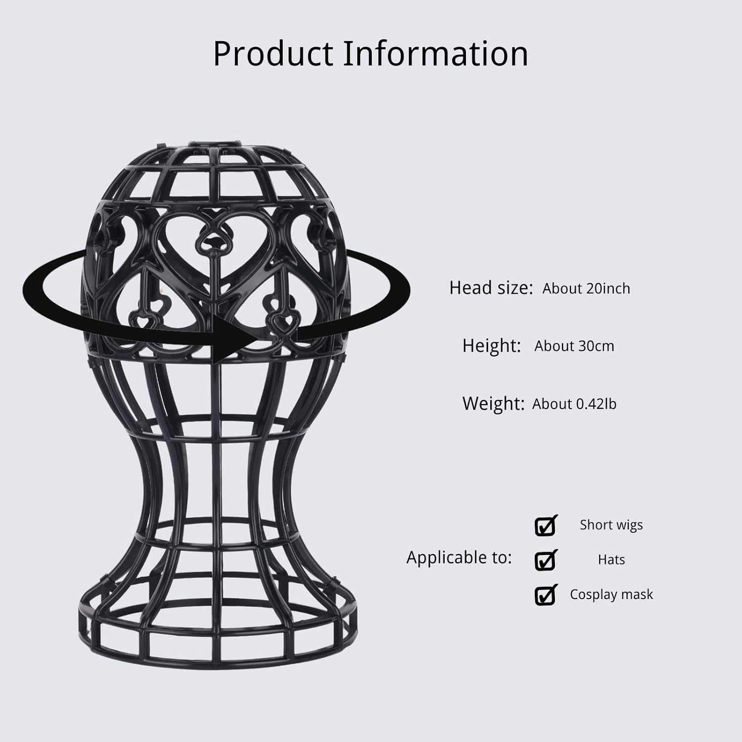 Lantern Shape Plastic Wig Stand /Hat Cap Holder/Portable ABS Wig Stand Foldable/ Wig Display Holder