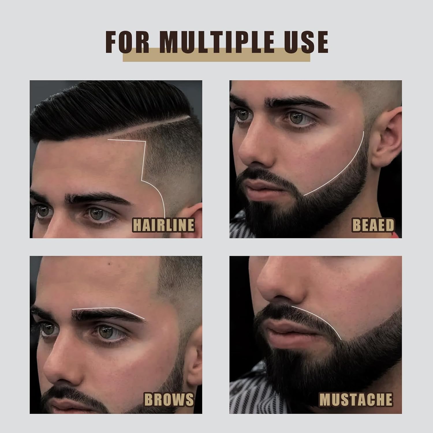 Classy Professional Barber Pencil/ White Barber Pencil Set Magic Hairline Pencils For Lineup Beard Shaping Guide Pen With Sharpener Barber Chalk For Men Hair Makeup Design