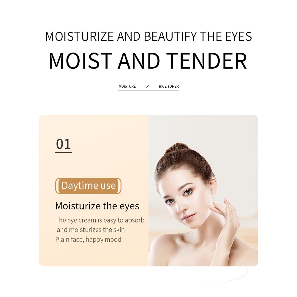 BIOAQUA Rice Raw Pulp Under-Eye Cream Rice Extract Moisturizing Smooth Nourishing Under-Eye Skin 20g/0.07oz