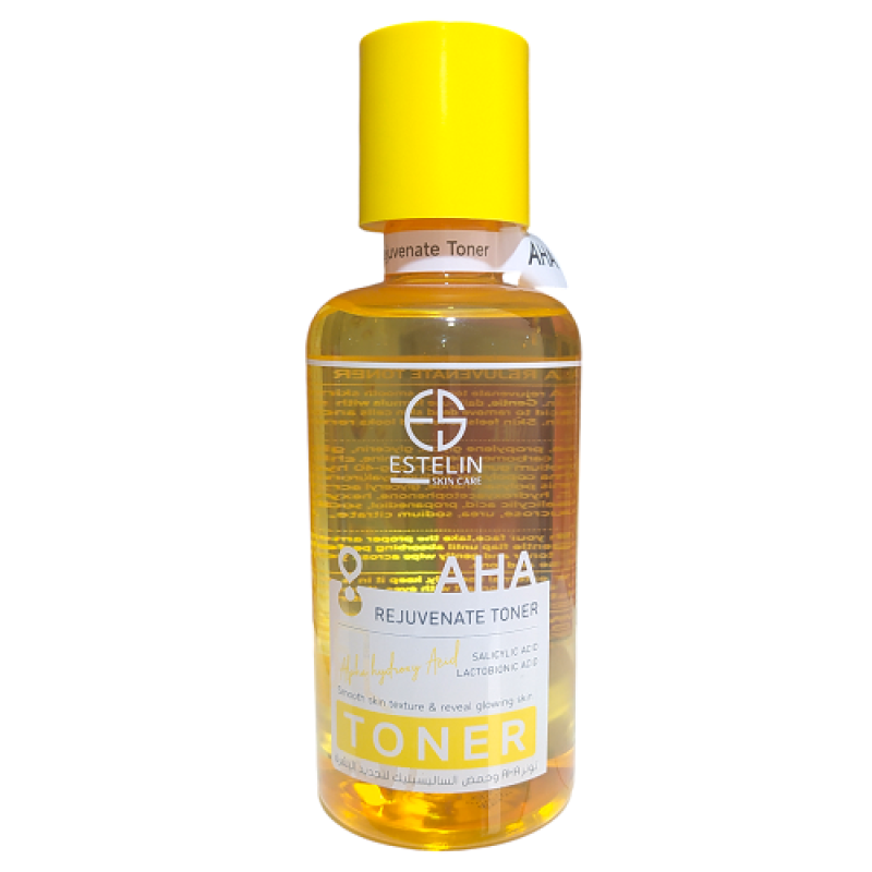 ESTELIN AHA Rejuvenate Toner with Salicylic and lactobionic acid for smooth skin texture and reveal glowing skin