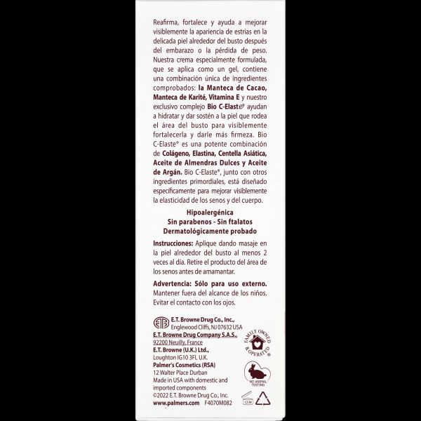 Palmer's Cocoa Butter Formula Bust Cream safe for Pregnancy Skin Care with Vitamin E, firm and tone around your bust area even after pregnancy and weight loss and helps reduce the appearance of stretc