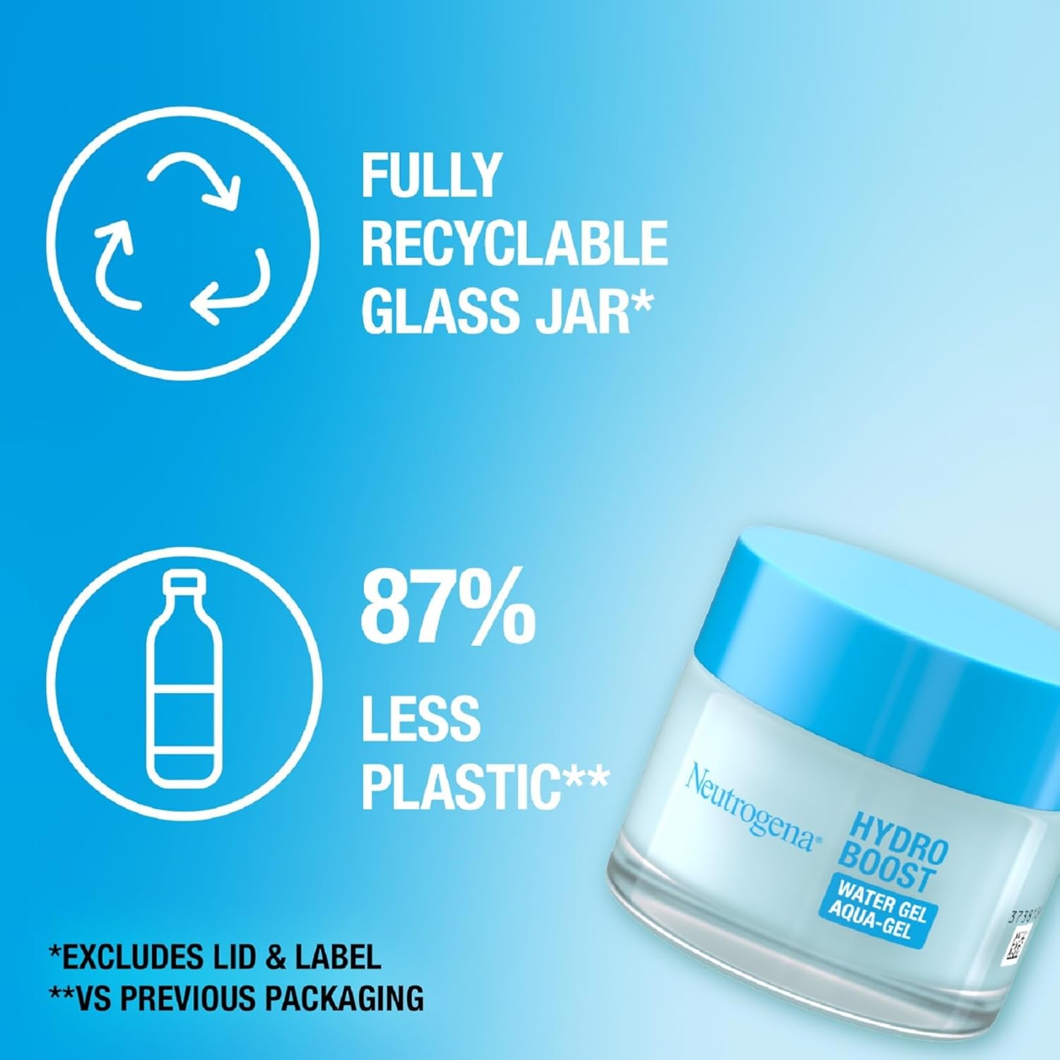 Neutrogena Hydro Boost Water Gel (1x 50ml), Oil-Free Face Cream with Hyaluronic Acid, Amino Acids and Electrolytes, Lightweight Face Care with 72 Hour Hydration, For Acne-Prone and Sensitive Skin