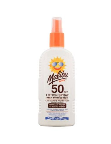 Malibu Kids High Protection Lotion Spray SPF50, for ultimate protection against harmful and damaging UV rays for you and your children’s delicate and sensitive skin