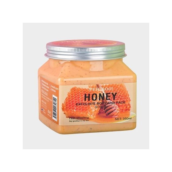 Feicaoji Exfoliating Body & Face Scrub – Removes Dead Skin, Brightens & Smoothens Complexion with pure sea salt and vitamins