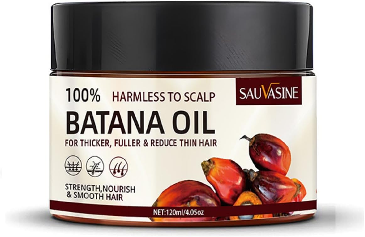 Sauvasine Raw Batana Oil for Hair Growth,Natural,Pure,Unrefined and Organic Dr. Sebi Batana Oil from Honduras,Repair Hair Split End for Men & Women(120ML)