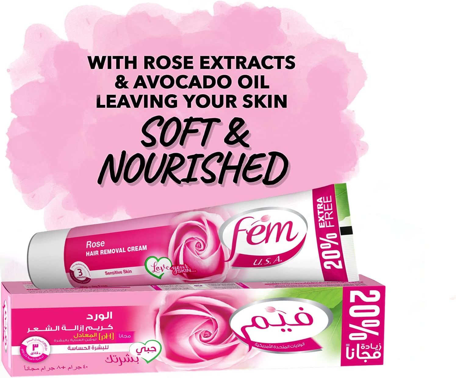 FEM Hair Removal Cream, the perfect solution for hair-free, smooth, and refreshed skin in just minutes! (the choices to choose from depending on your skin type)