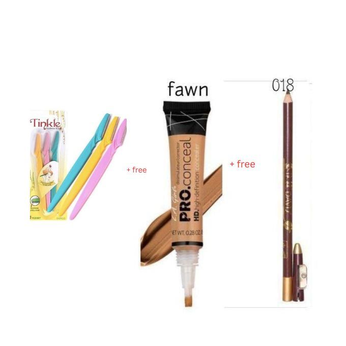 Fashion eye brows care Beauty set (3 razors, eye pencil& lip liner no.18 & Concealer )